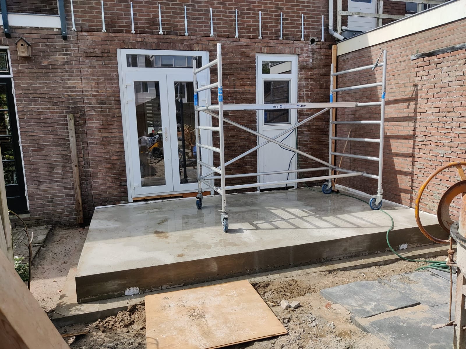 Houtskeletbouw Aanbouw · tijdens