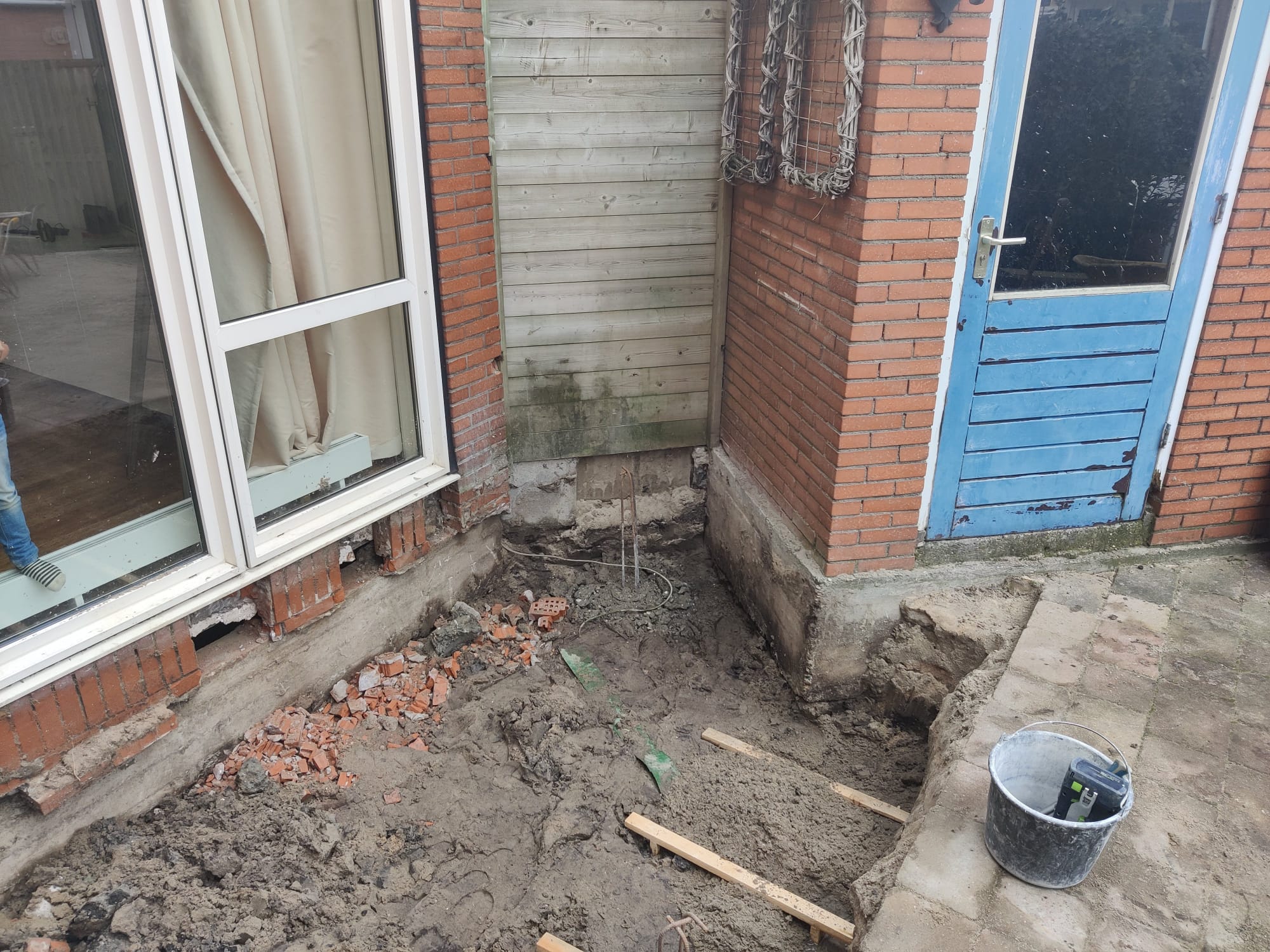 Aanbouw met Openslaande Deuren · tijdens